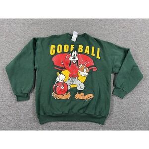 Vintage Disney Sweatshirt Mens Large Goofy Football Mickey & Co Made in USA 90s‎